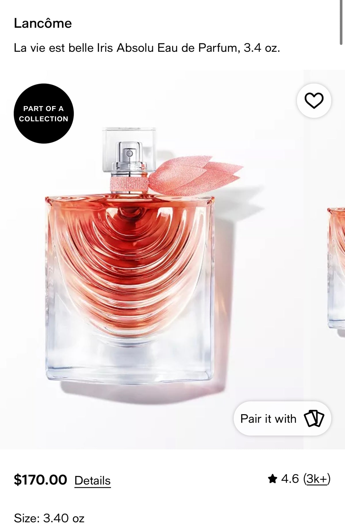 Lancôme La Vie Est Belle Iris Absolu EDP Intense 3.4oz(100mL)
