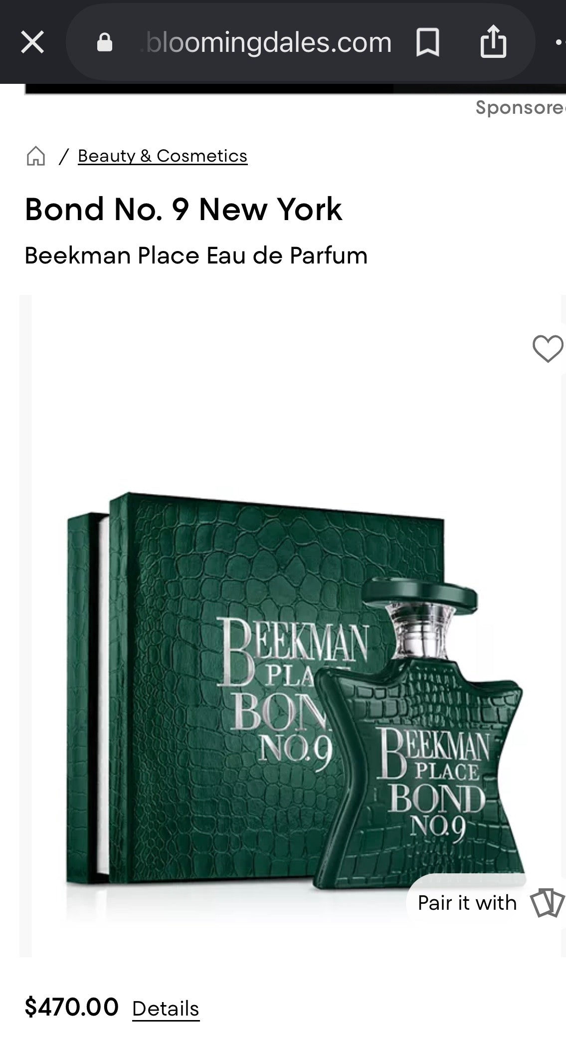 Bond No. 9 Beekman Place EDP Mens 100ml (3.3oz)
