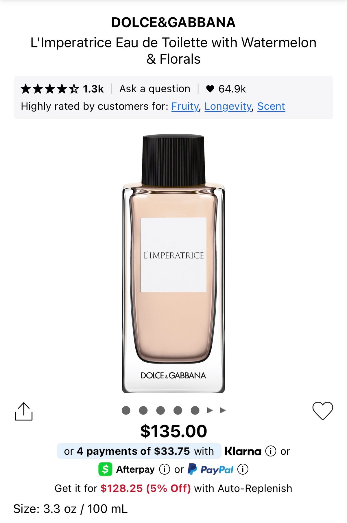 Dolce & Gabbana L’Imperatrice 3.3oz(100mL) EDT