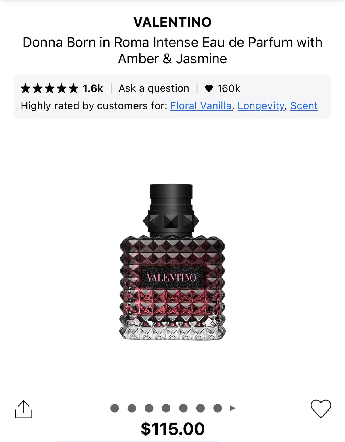 Valentino Donna Born in Roma EDP Intense 1oz(30mL)