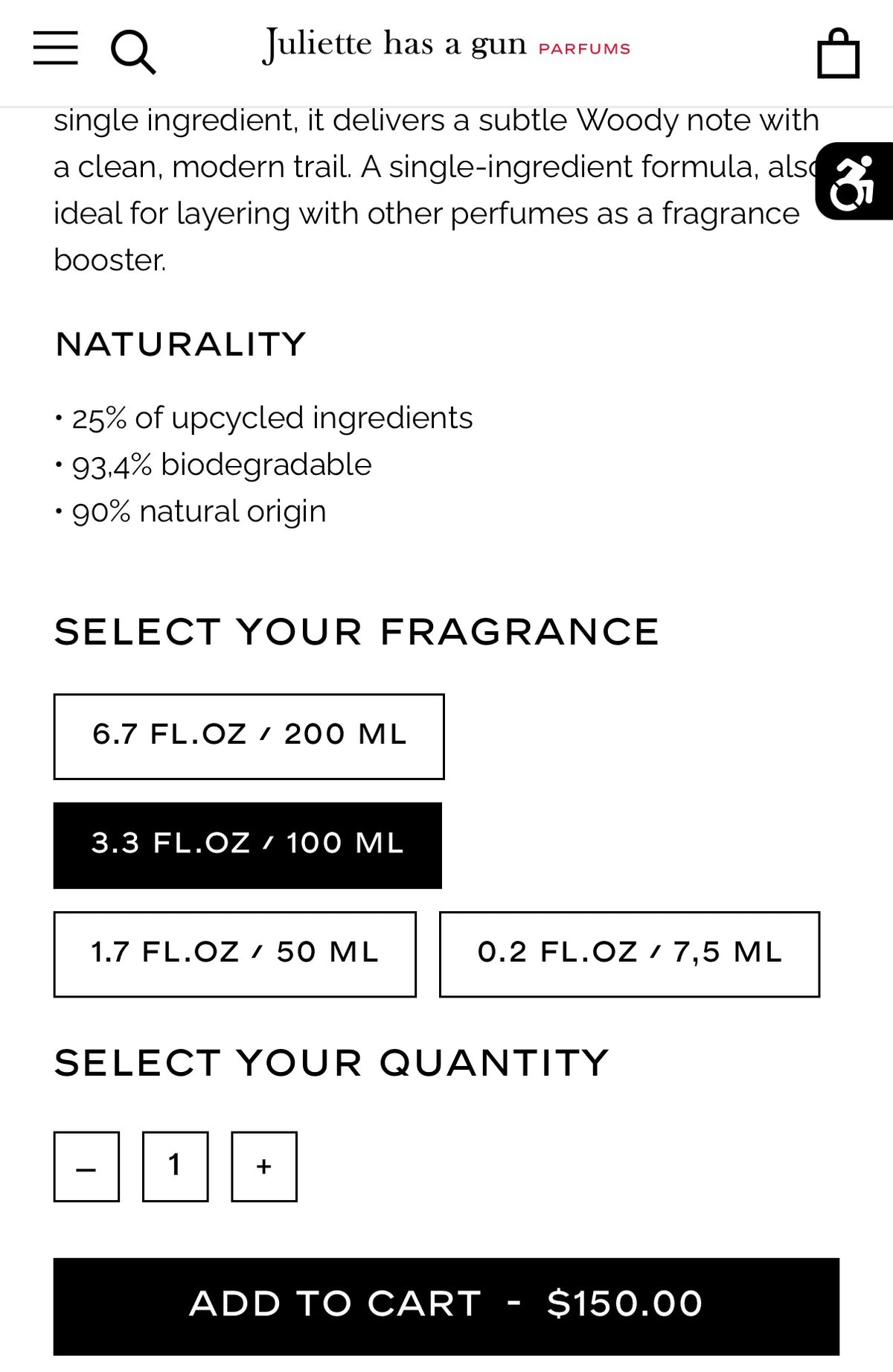Juliette Has A Gun Not A Perfume 3.4oz(100mL) EDP