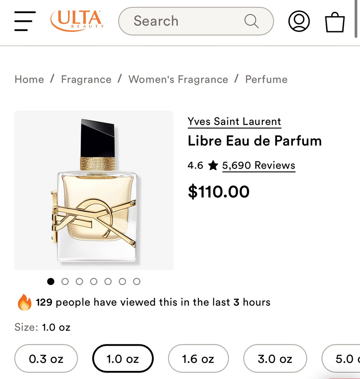 Refillable Yves Saint Laurent (YSL) Libre EDP 1oz(30mL)