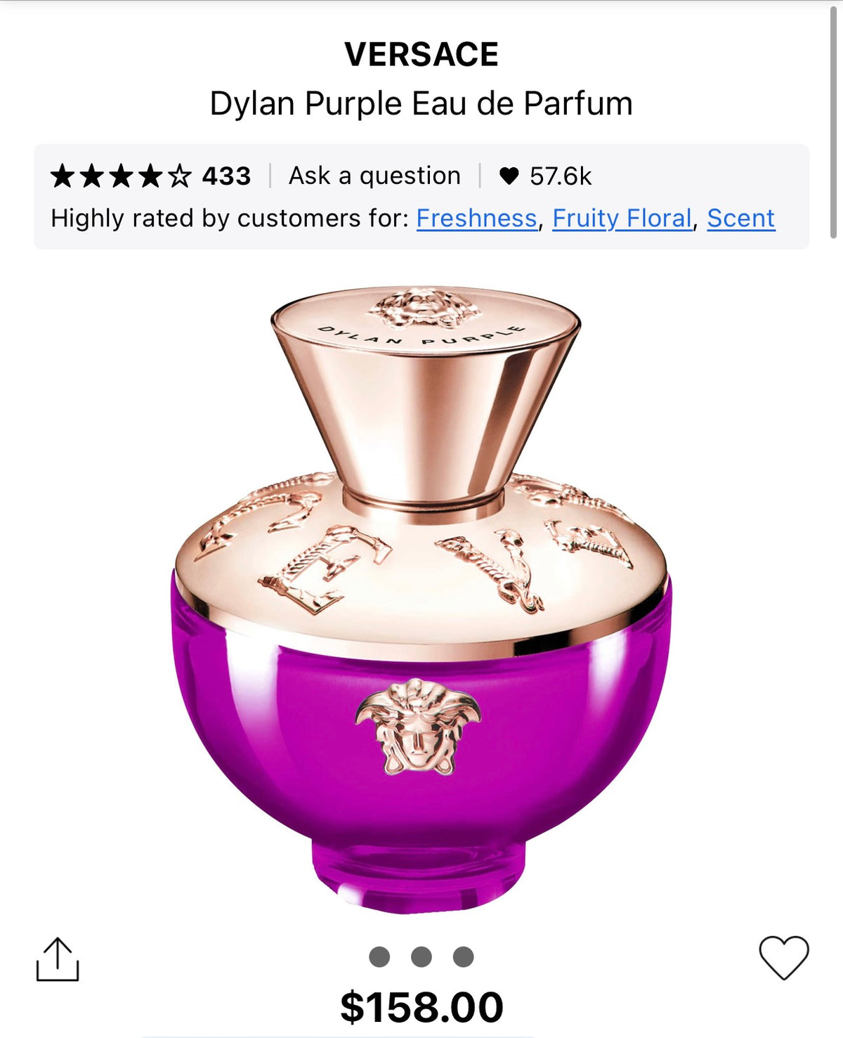 Versace Dylan Purple EDP 3.4oz (100mL) 4 piece Gift Set