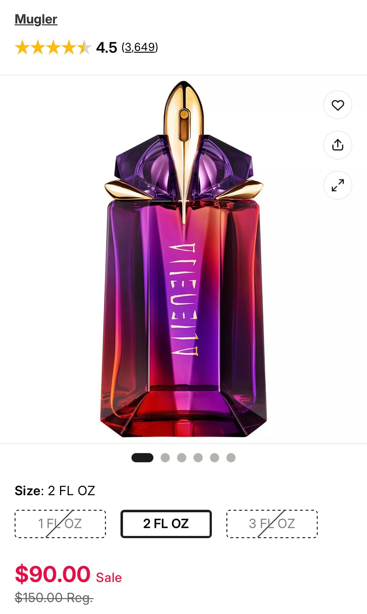 Mugler Alien Hypersence EDP 2oz(60 ml)