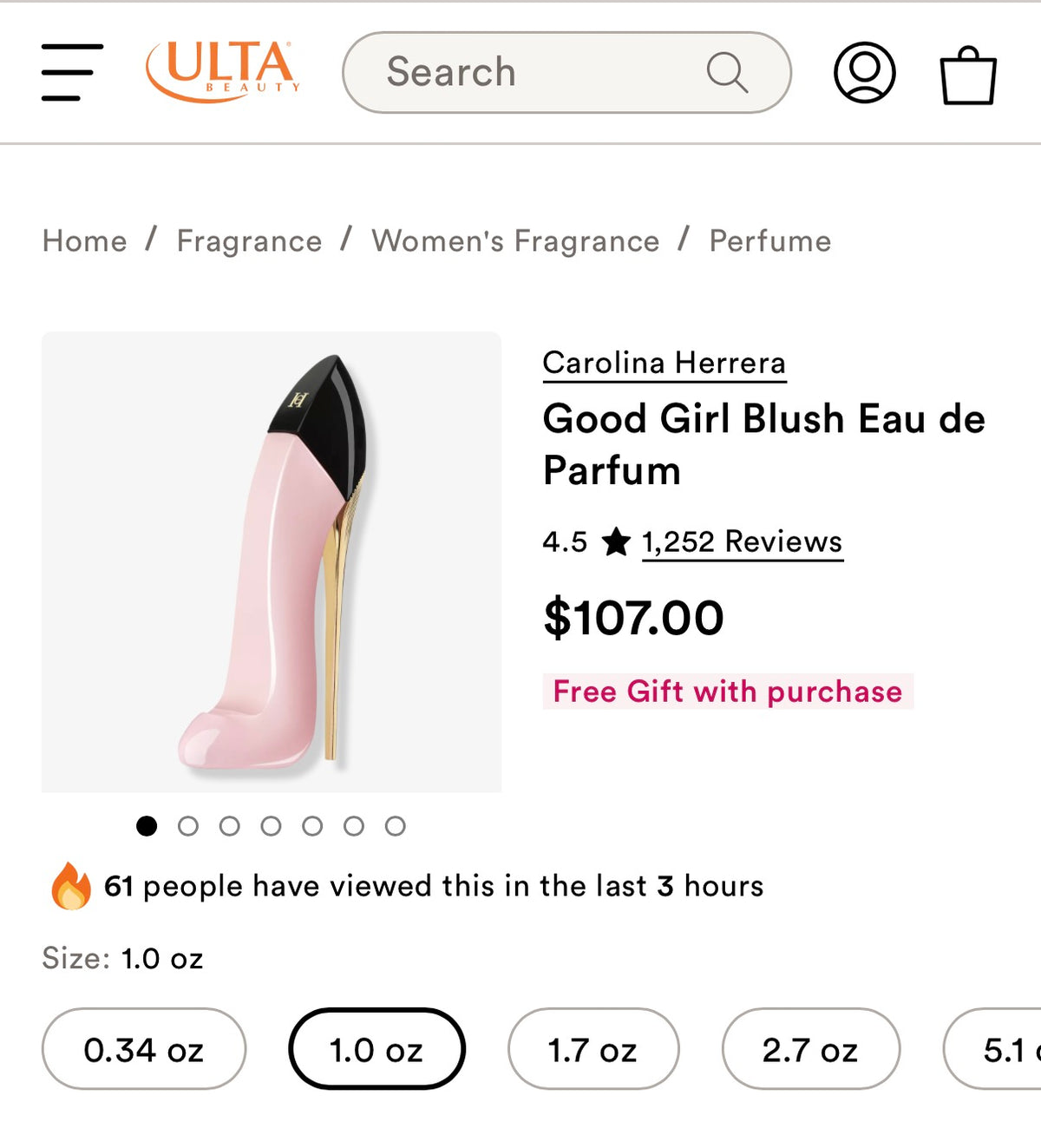 Carolina Herrera Good Girl Blush 1oz(30mL) EDP