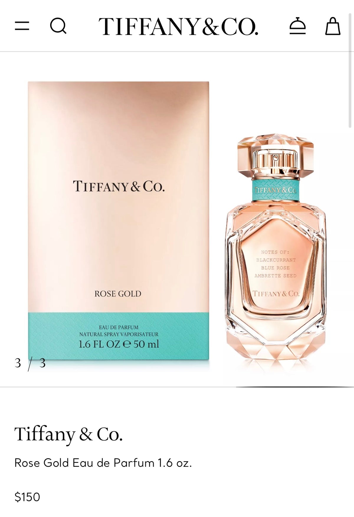 Tiffany & Co. Rose Gold EDP 1.6oz(50mL)